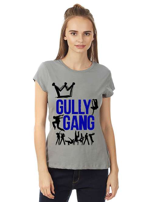 women round neck front print t-shirt - 21015583 - Very Small Image - 1