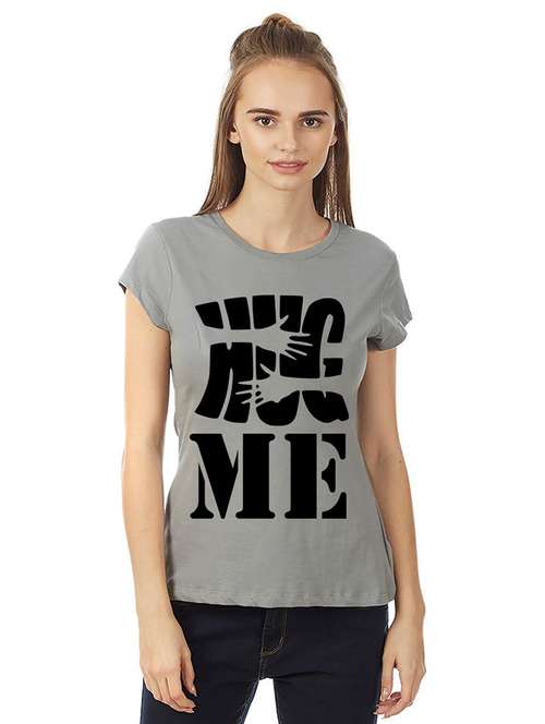 women's round neck front print t-shirt - 21015624 - Very Small Image - 1