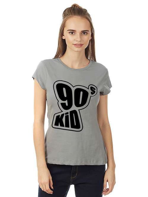 women round neck front print t-shirt - 21015669 - Very Small Image - 1