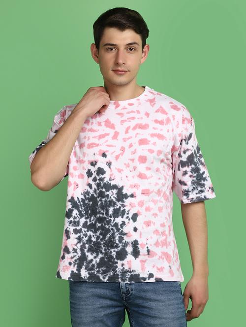 men white tie & dye printed casual t-shirt - 21024031 - Very Small Image - 1