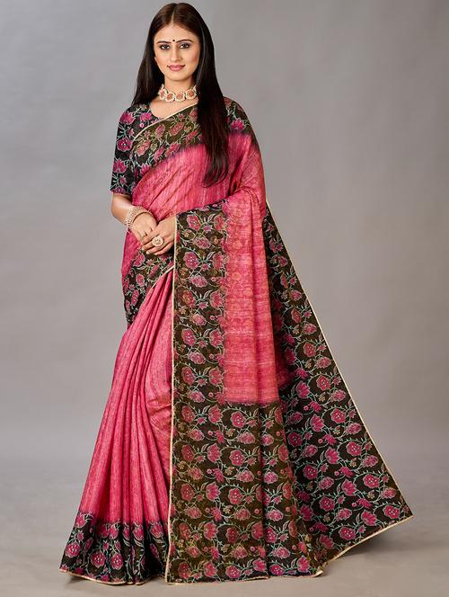 women floral printed saree with blouse - 21033999 - Very Small Image - 1