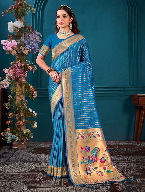 women self design paithani saree with blouse - 21036499 - Very Small Image - 1