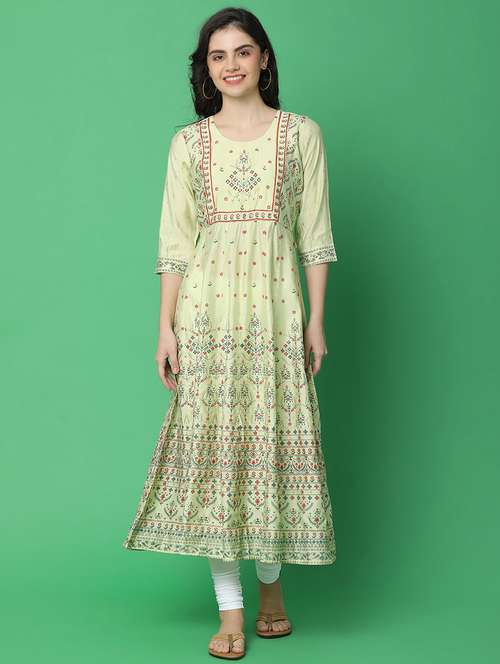 women three quarter sleeve anarkali kurta - 21043499 - Very Small Image - 1