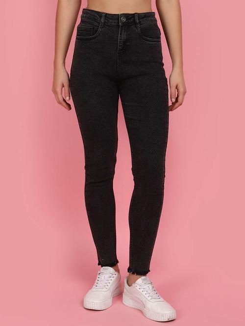 black solid cotton jean - 21043545 - Very Small Image - 1