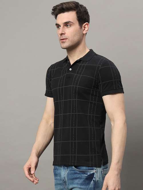 men polo neck checkered t-shirt - 21055515 - Very Small Image - 1