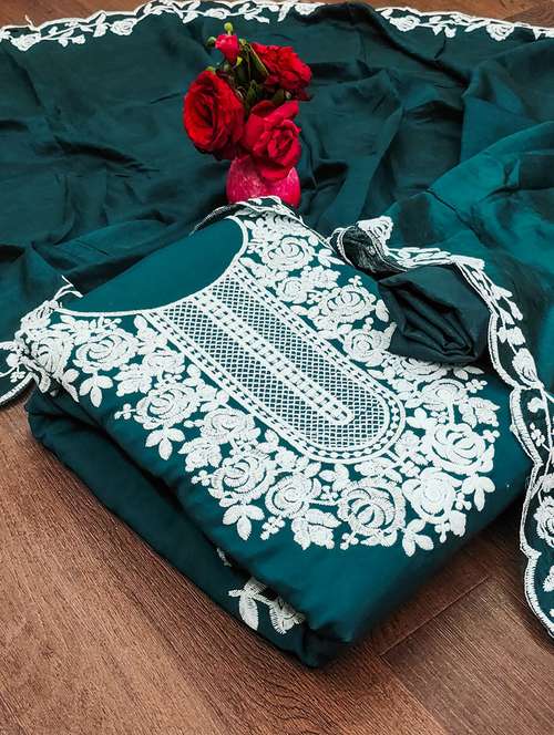 embroidered unstitched suit set - 21055793 - Very Small Image - 1