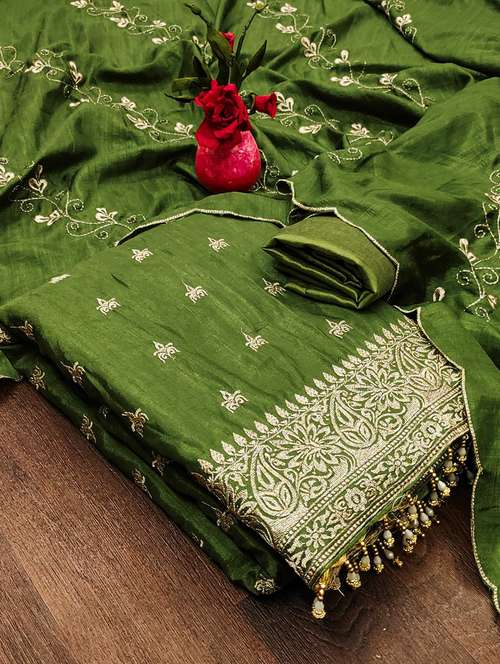 embroidered unstitched suit set - 21055893 - Very Small Image - 1