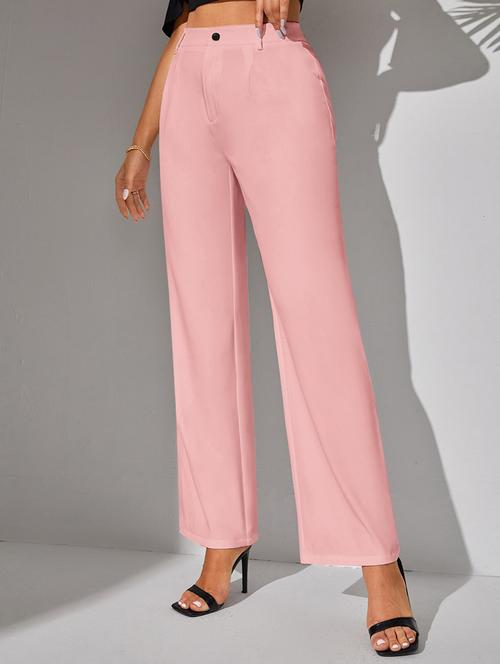 women solid high rise trouser - 21072344 - Very Small Image - 1
