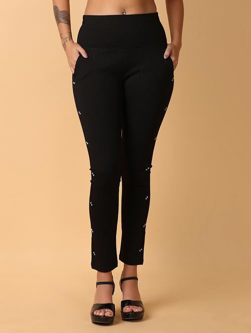 women black cotton jeggings - 21102693 - Very Small Image - 1