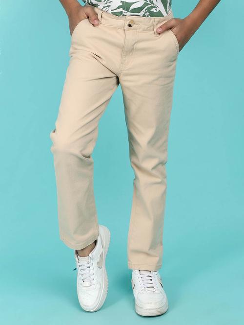 beige cotton chinos trouser - 21102840 - Very Small Image - 1