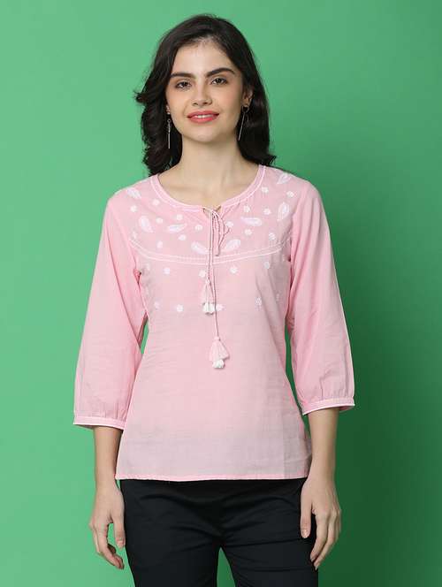 mauve cotton regular top - 21151761 - Very Small Image - 1