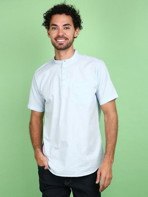 light blue cotton casual shirt - 21158901 - Very Small Image - 1