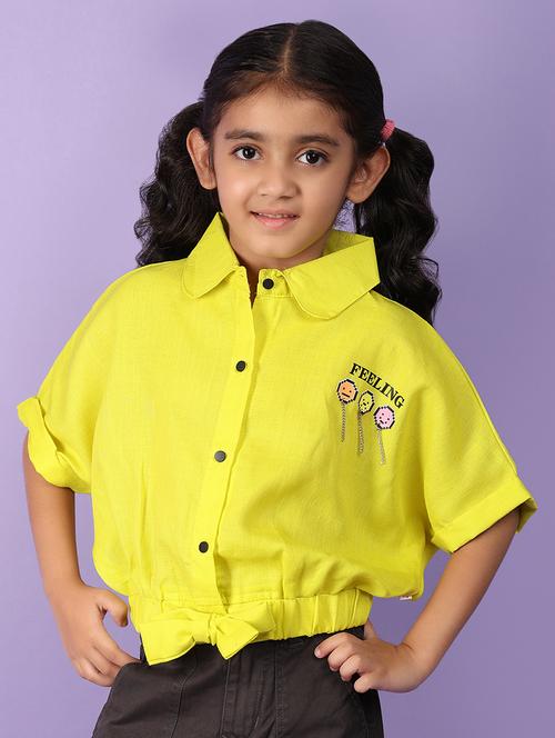 girls yellow cotton top - 21172231 - Very Small Image - 1