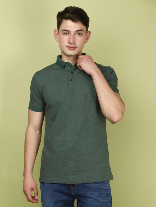men green slim fit printed polo t-shirt - 21177950 - Very Small Image - 1