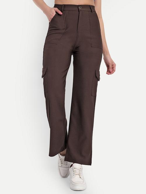 brown cotton cargos trouser - 21179848 - Very Small Image - 1