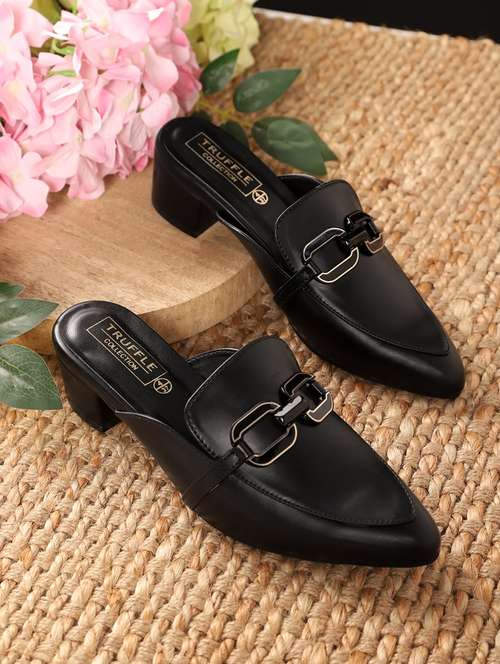 women black solid pinted mules - 21180953 - Very Small Image - 1