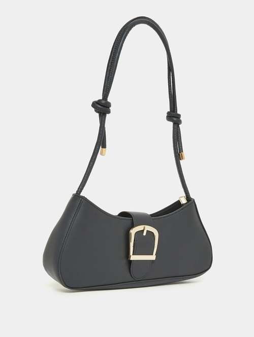 black solid leather handbag - 21238596 - Very Small Image - 1