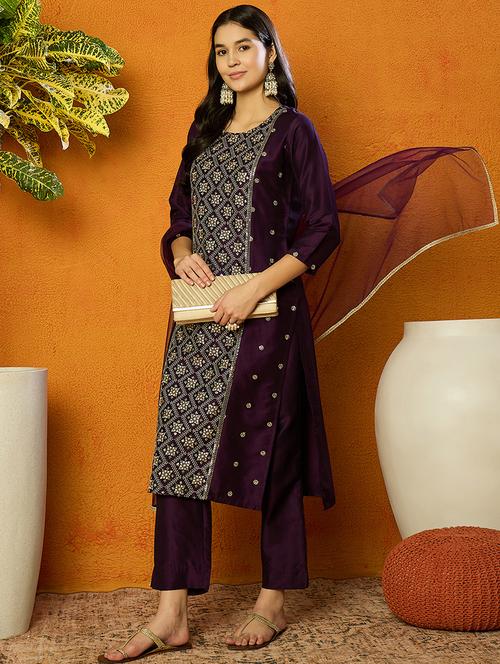 women embroidered kurta pant suit set - 21242352 - Very Small Image - 1