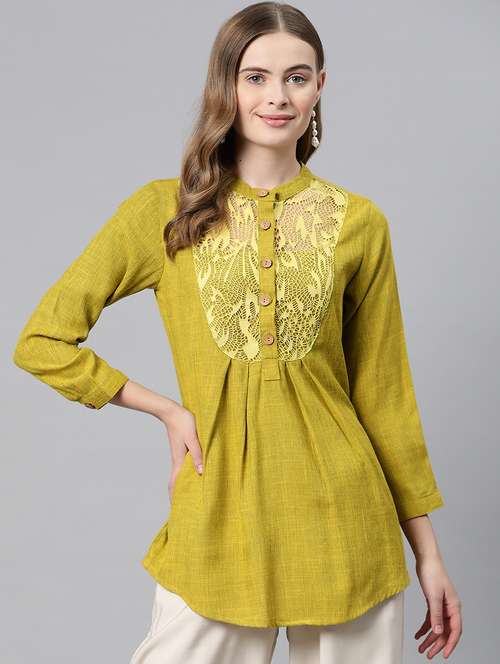 women green lace detailed tunic - 21249338 - Very Small Image - 1