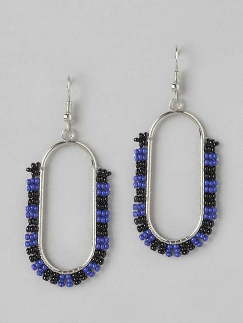 silver-plated oval drop earrings - 21253028 - Very Small Image - 1