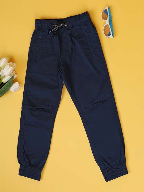 boys cotton solids joggers - 21260506 - Very Small Image - 1