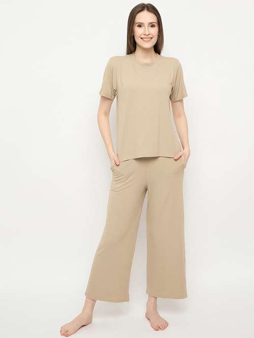 women solid pyjama nightwear set - 21268549 - Very Small Image - 1