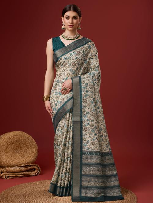 women self design tussar saree with blouse - 21279966 - Very Small Image - 1
