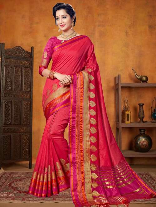 women self design kanjivaram saree with blouse - 21317385 - Very Small Image - 1