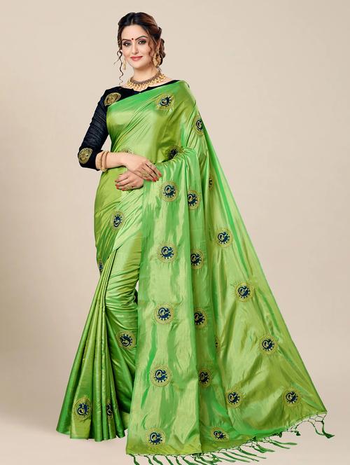 women neo mint embroidered saree with blouse - 21318916 - Very Small Image - 1