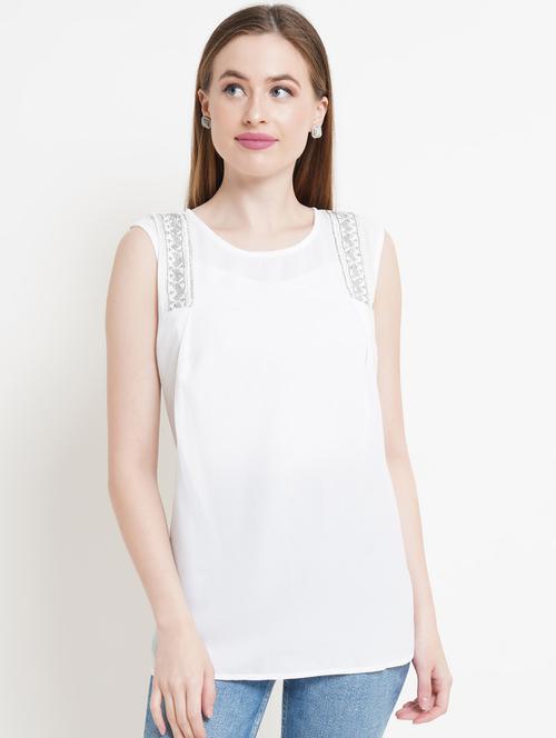 women white polyester regular top - 21324756 - Very Small Image - 1