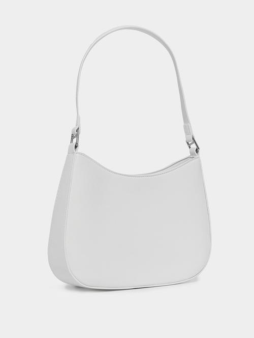 white leatherette (pu) solid handbag - 21332534 - Very Small Image - 1