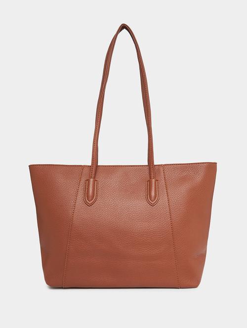 women brown leatherette handbag - 21332538 - Very Small Image - 1