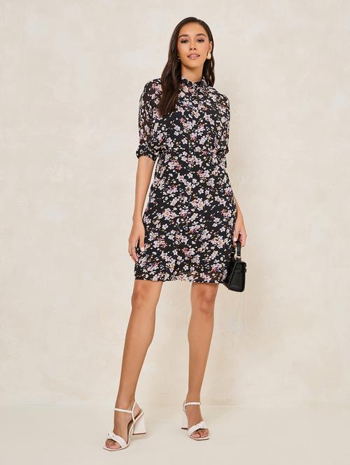 women black polyester shirt dress - 21334316 - Very Small Image - 1