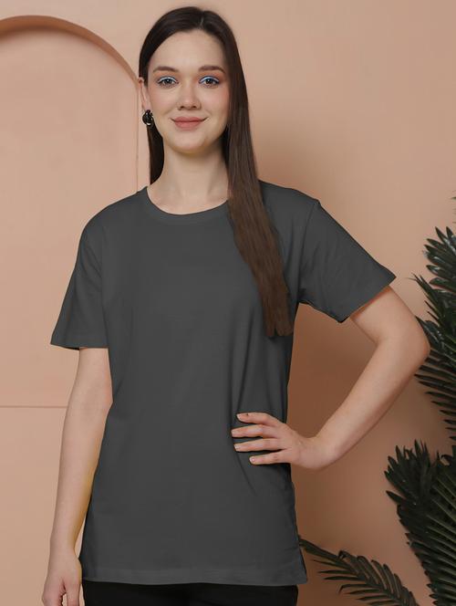 women solid short sleeves t-shirt - 21345857 - Very Small Image - 1