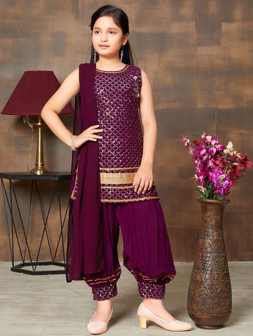 girls top and bottom ethnic wear sets - 21349097 - Very Small Image - 1