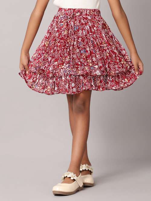 girls printed layered skirt - 21353821 - Very Small Image - 1