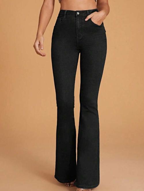 women solid high rise bootcut trouser - 21370336 - Very Small Image - 1