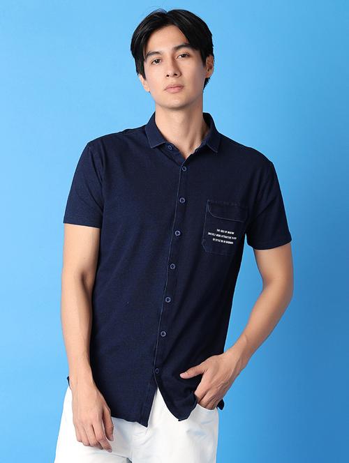 men solids short sleeves casual shirt - 21382826 - Very Small Image - 1