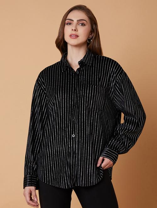 women black nylon oversized shirt - 21387600 - Very Small Image - 1