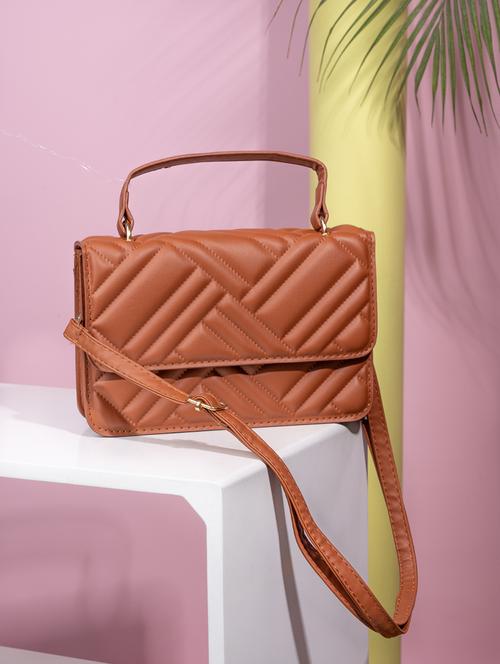 women brown pu handbag - 21390856 - Very Small Image - 1