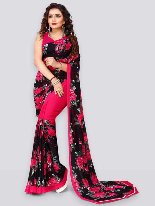 women printed casual wear saree with blouse - 21412833 - Very Small Image - 1