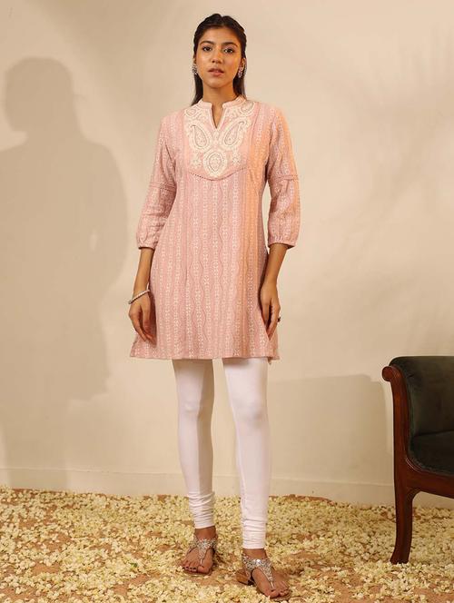 women solid with work kashmiri aari work a-line kurta - 21451604 - Very Small Image - 1