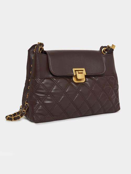 women brown pu handbag - 21457030 - Very Small Image - 1
