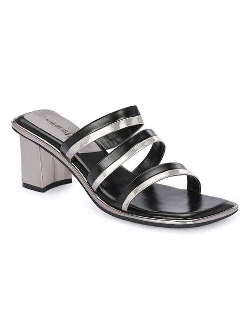black synthetic slip on sandals - 21463018 - Very Small Image - 1