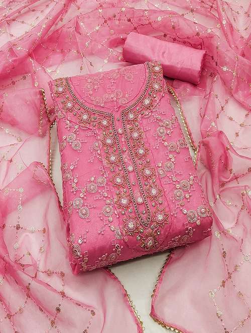 women embroidered unstitched suit set - 21467462 - Very Small Image - 1