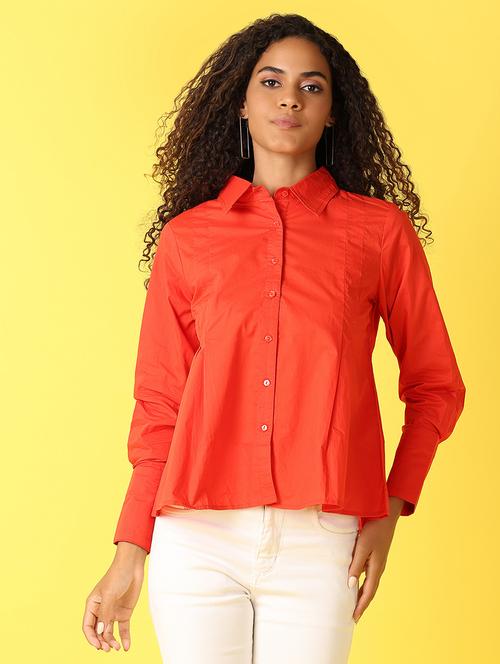 women solid collared long sleeves regular shirt - 21490509 - Very Small Image - 1