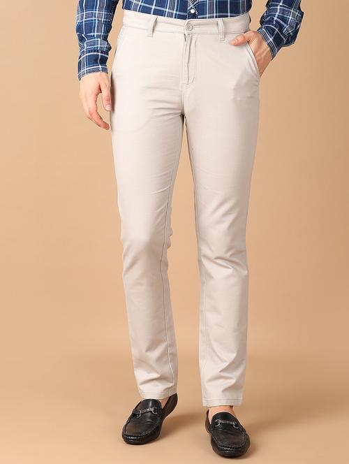 men solids flat front chinos trousers - 21493132 - Very Small Image - 1