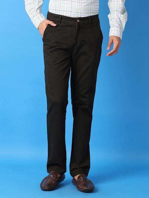 men solids flat front chinos trousers - 21493139 - Very Small Image - 1