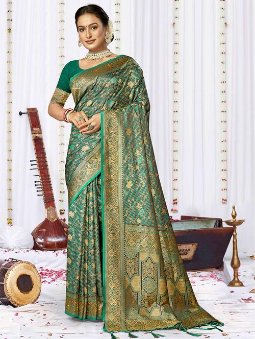 women self design banarasi saree with blouse - 21494741 - Very Small Image - 1