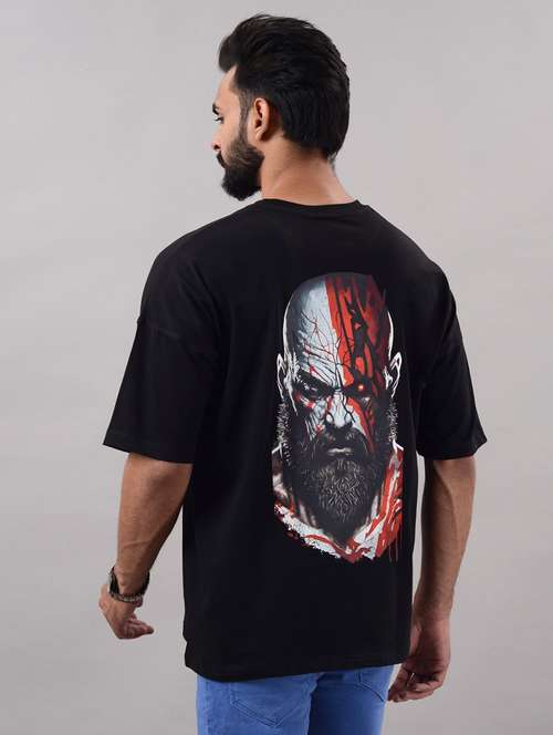 men black cotton back print t-shirt - 21495041 - Very Small Image - 1